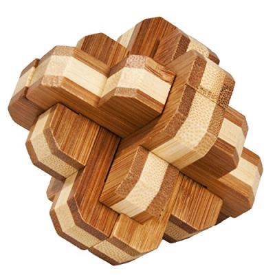 IQ-Test Bambus-Knobelspiel – Runder Knoten, Schwierigkeitsgrad 3 - 3D Puzzle