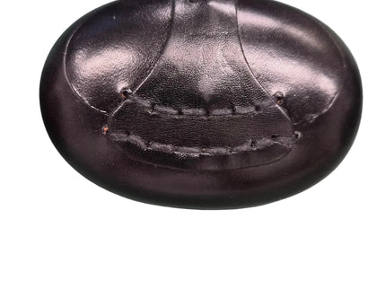 Münzbörse Leder oval schwarz mit Karabinerhaken - 11 x 7 cm gross