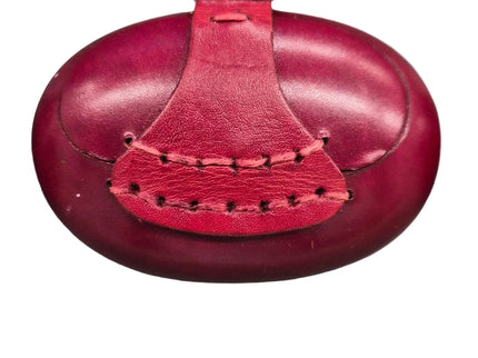 Münzbörse Leder oval schwarz mit Karabinerhaken - 11 x 7 cm gross