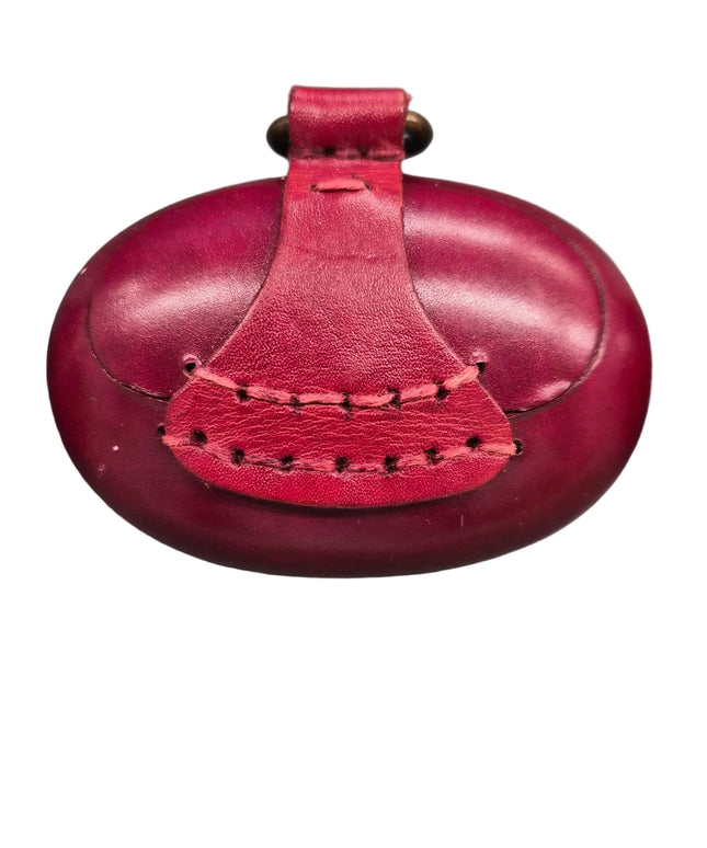 Münzbörse Leder oval schwarz mit Karabinerhaken - 11 x 7 cm gross