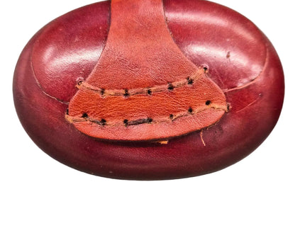 Münzbörse Leder oval schwarz mit Karabinerhaken - 11 x 7 cm gross