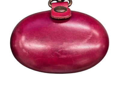 Münzbörse Leder oval schwarz mit Karabinerhaken - 11 x 7 cm gross