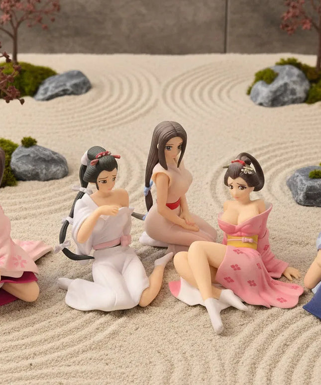 Seltenes Millennium DGP Tenzen Geisha Komplettset 5 Figuren Japan Gashapon Sammler RAR
