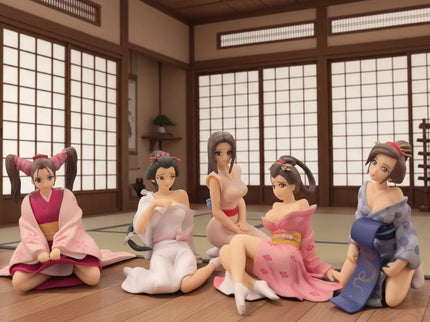 Seltenes Millennium DGP Tenzen Geisha Komplettset 5 Figuren Japan Gashapon Sammler RAR