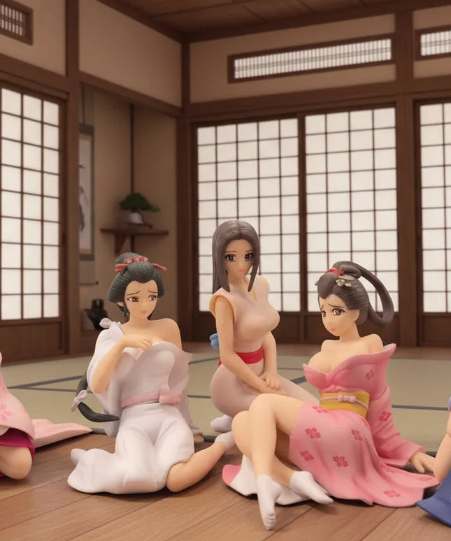 Seltenes Millennium DGP Tenzen Geisha Komplettset 5 Figuren Japan Gashapon Sammler RAR