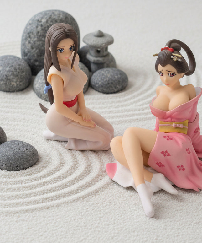 Seltenes Millennium DGP Tenzen Geisha Komplettset 5 Figuren Japan Gashapon Sammler RAR