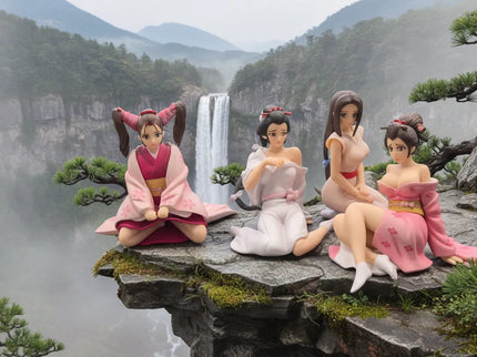 Seltenes Millennium DGP Tenzen Geisha Komplettset 5 Figuren Japan Gashapon Sammler RAR