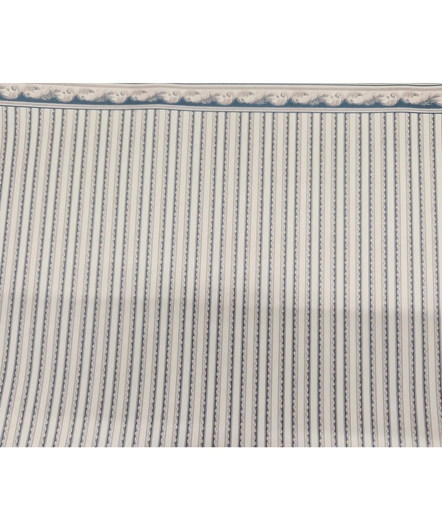 Puppenhaus-Tapete Crest, Aquamarine on Beige