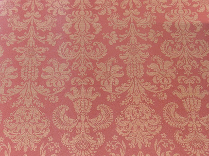 Puppenhaus-Tapete Damast Rot Gold