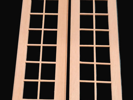 Doppel Terrassentüre aus Holz 1:12  Puppenhaus  Zubehör