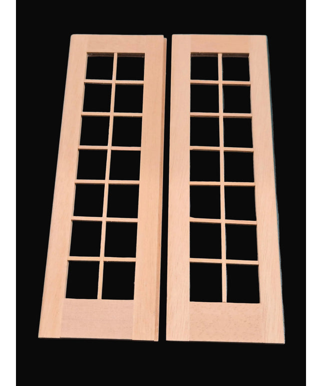 Doppel Terrassentüre aus Holz 1:12  Puppenhaus  Zubehör