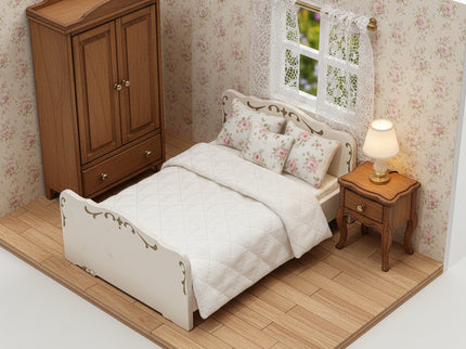 Doppelbett Rahmen 1:12  Puppenhaus  Zubehör