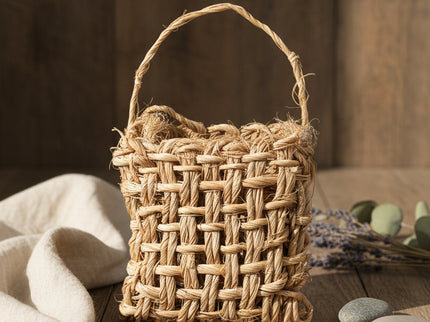 Einkaufstasche aus Rattan Puppenhaus Zubehör 1:12