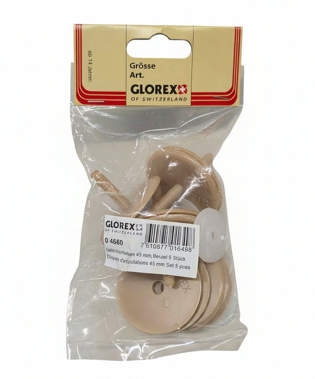 Glorex Teddybär Gelenkscheiben 45mm – 5er Pack