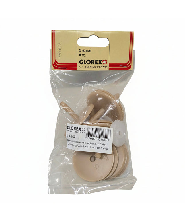 Glorex Teddybär Gelenkscheiben 45mm – 5er Pack