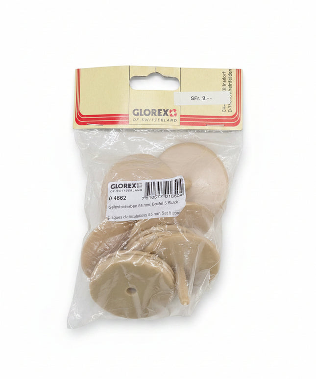 Glorex Teddybär Gelenkscheiben 55mm – 5er Pack