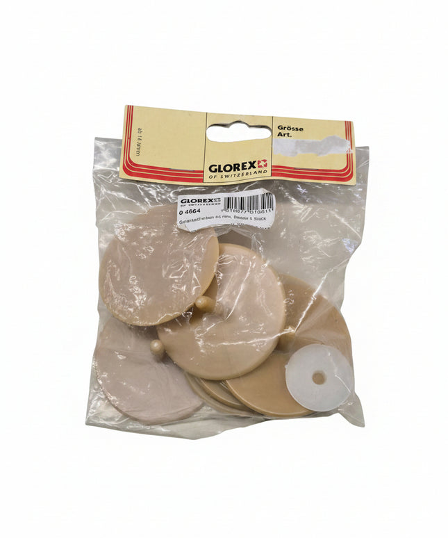 Glorex Teddybär Gelenkscheiben 65mm – 5er Pack