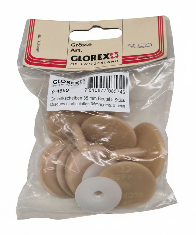 Glorex Teddybär Gelenkscheiben 35mm – 5er Pack