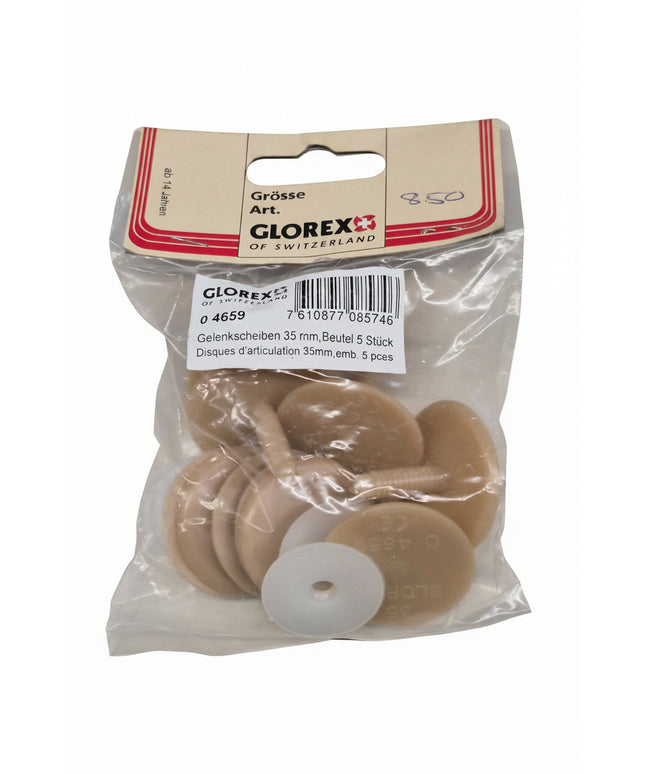 Glorex Teddybär Gelenkscheiben 35mm – 5er Pack