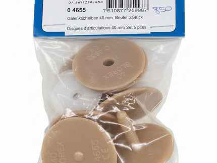 Glorex Teddybär Gelenkscheiben 40mm – 5er Pack