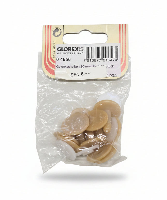Glorex Teddybär Gelenkscheiben 20mm – 5er Pack