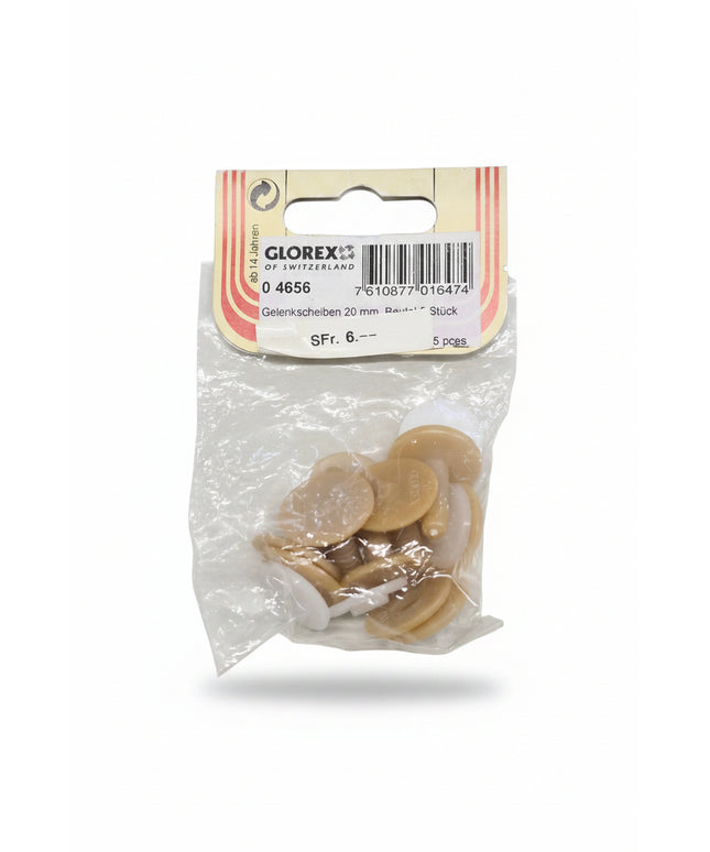 Glorex Teddybär Gelenkscheiben 20mm – 5er Pack