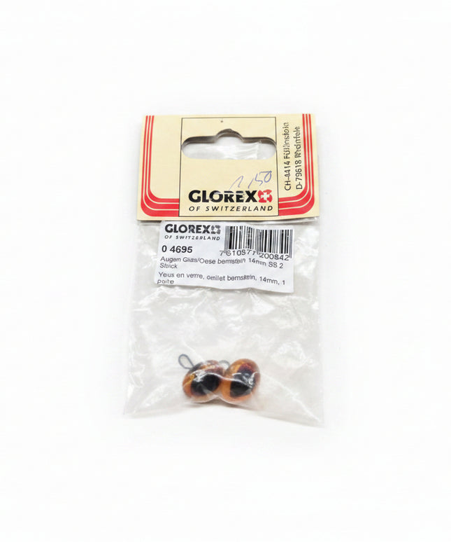 Teddybär Glasaugen Paar 14mm Braun