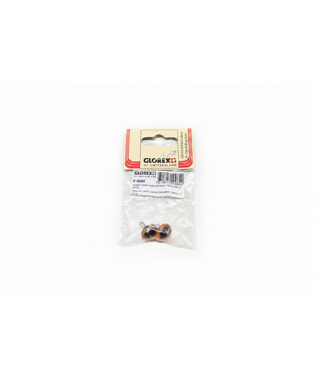Teddybär Glasaugen Paar 14mm Braun