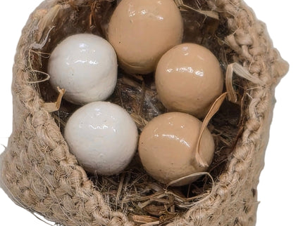 Eier im Jute Korb 1:12 – für das Puppenhaus