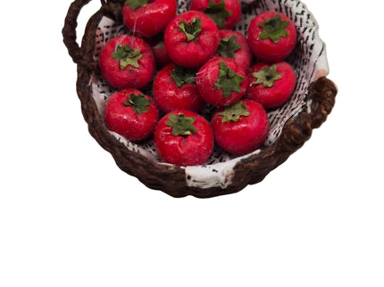 Korb mit Tomaten 1:12 – Puppenhaus Zubehör
