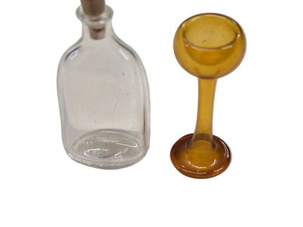 Flasche mit Glas 1:12 – für das Puppenhaus