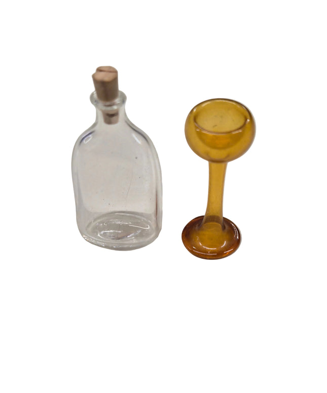 Flasche mit Glas 1:12 – für das Puppenhaus