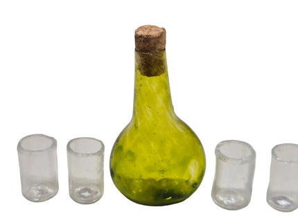 Flasche mit vier Gläser 1:12 – für das Puppenhaus