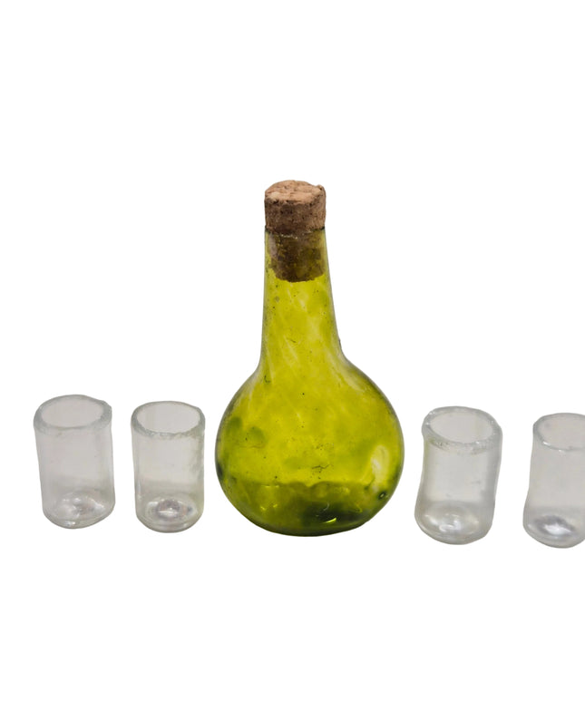 Flasche mit vier Gläser 1:12 – für das Puppenhaus