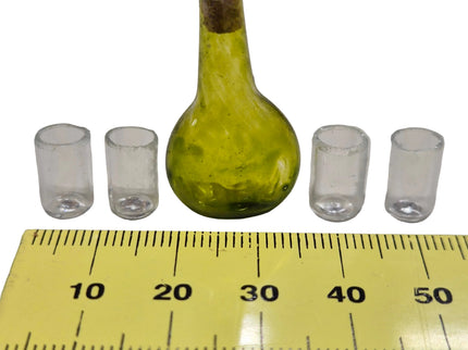 Flasche mit vier Gläser 1:12 – für das Puppenhaus