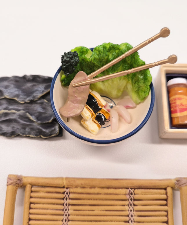 Ramen Set mit Bambus Tablet für Puppenhaus