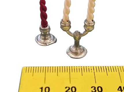 Kerzenständer mit Kerzen für Puppenhaus 1:12