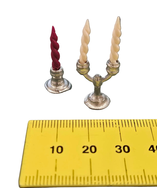 Kerzenständer mit Kerzen für Puppenhaus 1:12
