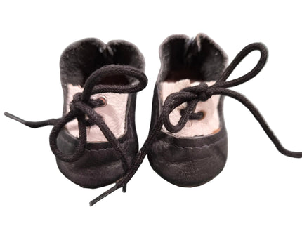 Puppen Schuhe Schwarz Weiss 6 cm „hochwertige Lederoptik“