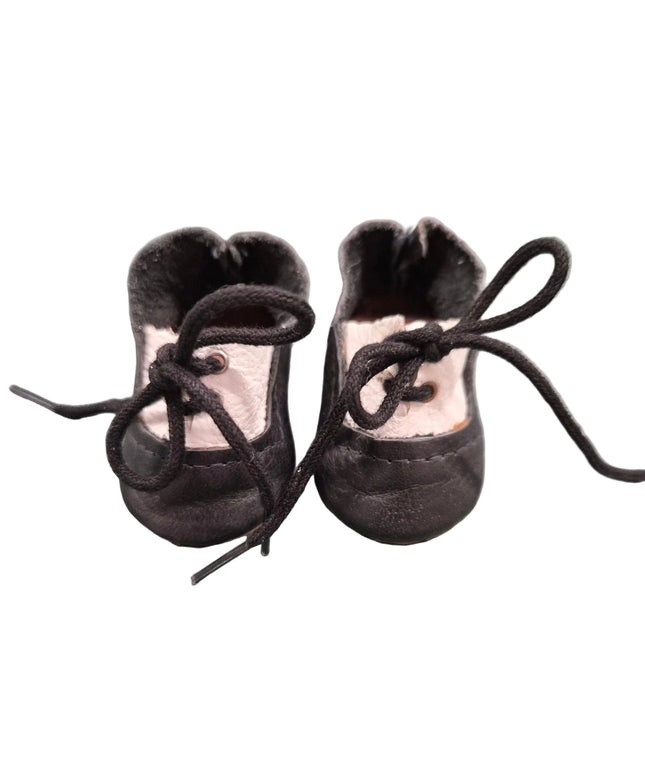 Puppen Schuhe Schwarz Weiss 6 cm „hochwertige Lederoptik“