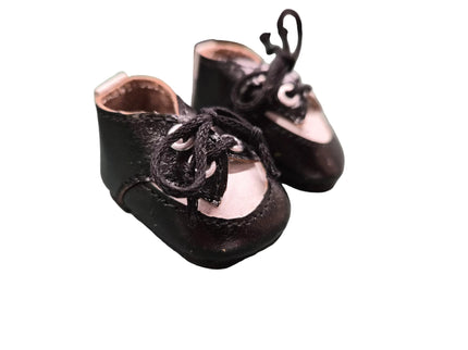 Heidi Ott – Puppen Schuhe Schwarz-Weiss 5 cm – Hochwertige Lederoptik