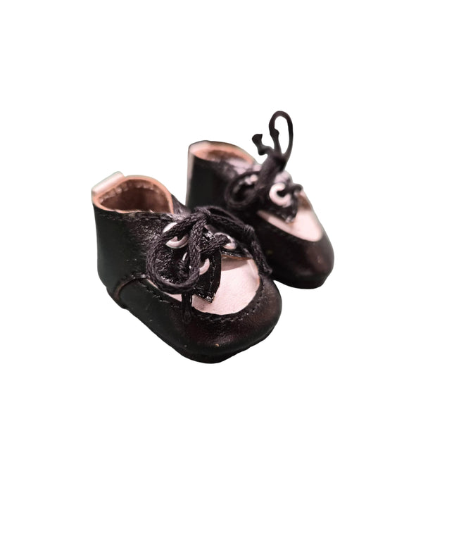 Heidi Ott – Puppen Schuhe Schwarz-Weiss 5 cm – Hochwertige Lederoptik