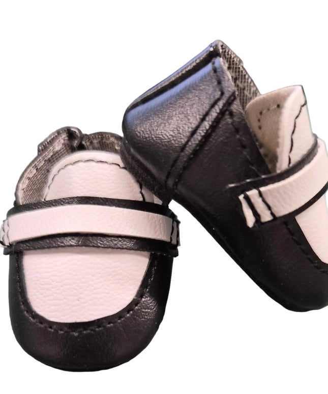 Heidi Ott Puppen Schuhe Schwarz Weiss 5 cm – Kunstleder