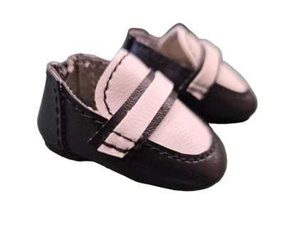 Heidi Ott Puppen Schuhe Schwarz Weiss 5 cm – Kunstleder