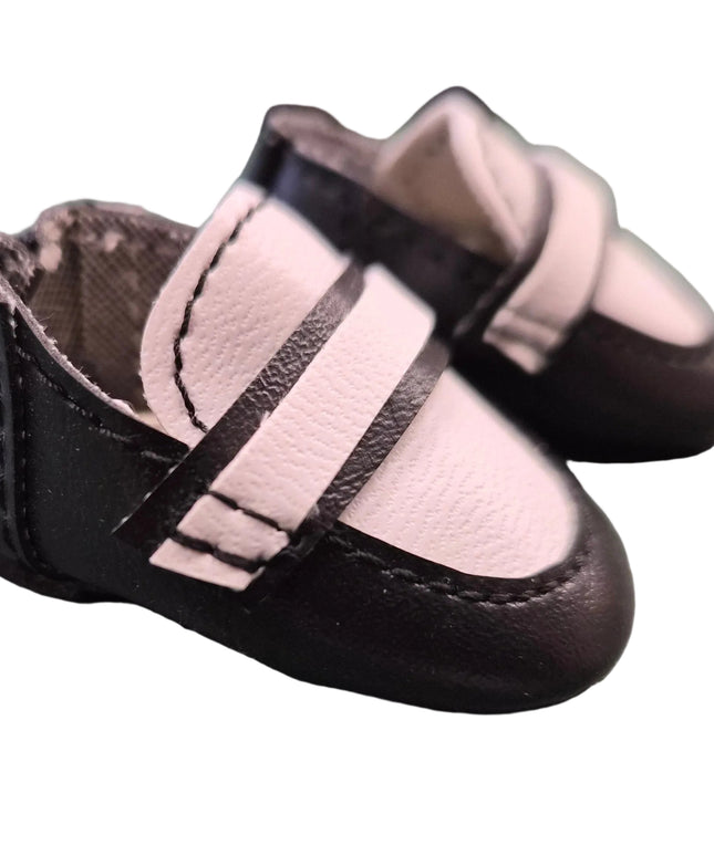 Heidi Ott Puppen Schuhe Schwarz Weiss 5 cm – Kunstleder