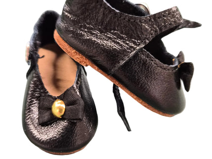 Puppen Schuhe Schwarz 6 cm – Kunstleder