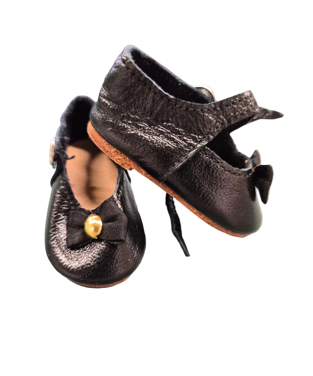 Puppen Schuhe Schwarz 6 cm – Kunstleder