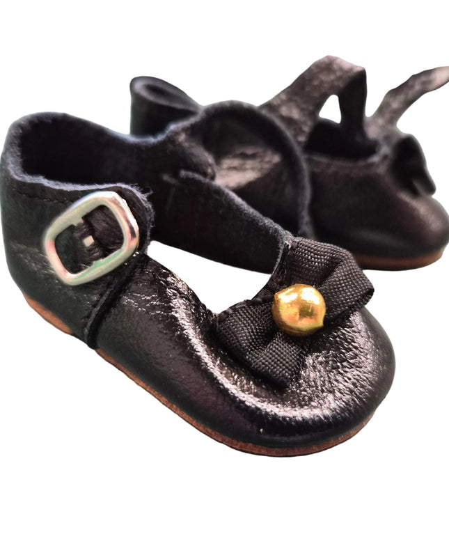 Puppen Schuhe Schwarz 6 cm – Kunstleder