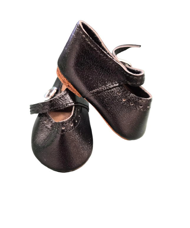 Puppen Schuhe Schwarz 6 cm – Kunstleder