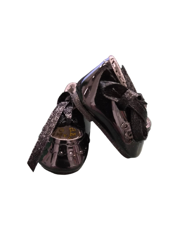 Puppen Schuhe Schwarz 4cm – Kunstleder Lack